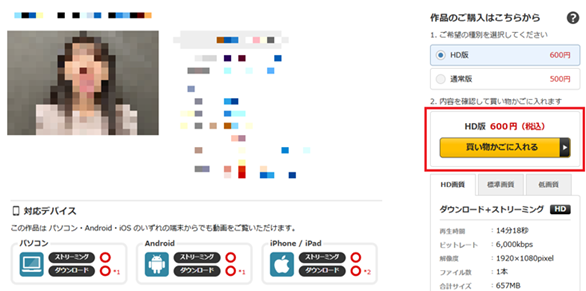Screenshot of DUGA item page with highlight over add to cart button.